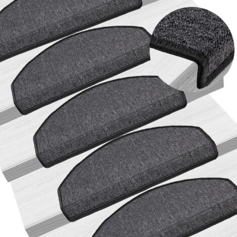 Stair Mats 10 pcs 65x24x4 cm Anthracite Half Round Large vidaXL