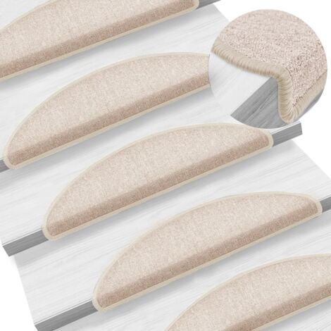 Stair Mats 10 pcs 56x17x3 cm Taupe Half Round vidaXL