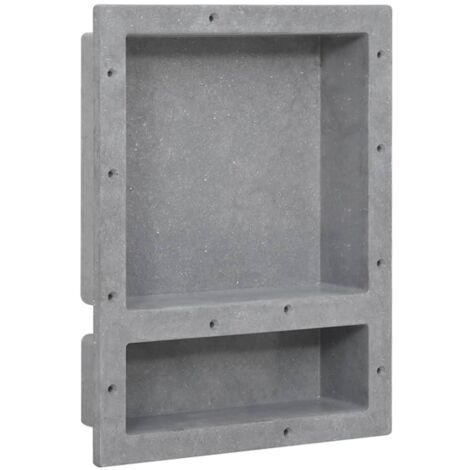 Shower Niche with 2 Compartments Matt Grey 41x51x10 cm vidaXL