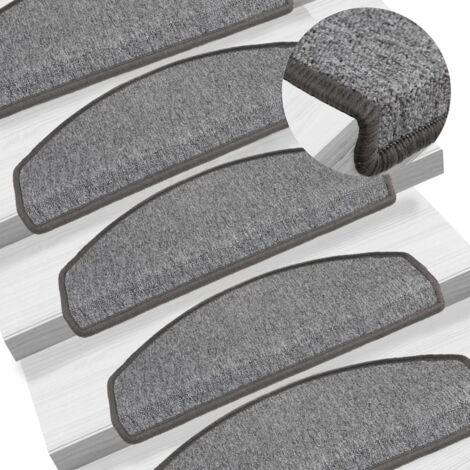 Stair Mats 10 pcs 65x24x4 cm Dark Grey Half Round Large vidaXL