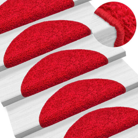 Stair Mats 10 pcs 56x17x3 cm Red Half Round vidaXL