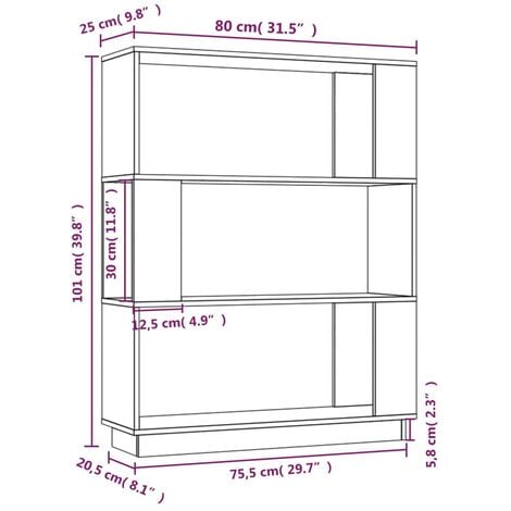 Book Cabinet/Room Divider Honey Brown 80x25x101 cm Solid Wood vidaXL