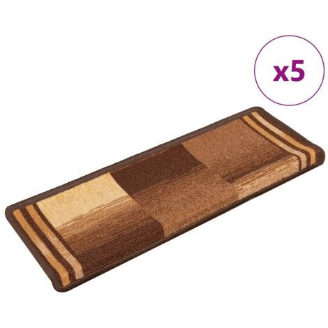 Stair Mats Self-adhesive 5 pcs 65x21x4 cm Brown vidaXL
