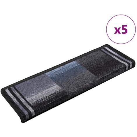 Stair Mat Set of 5 Black and grey 100% Polyamide tufted vidaXL