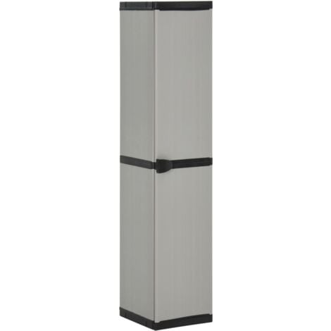 Garden Storage Cabinet with 3 Shelves Grey & Black 34x40x168 cm vidaXL