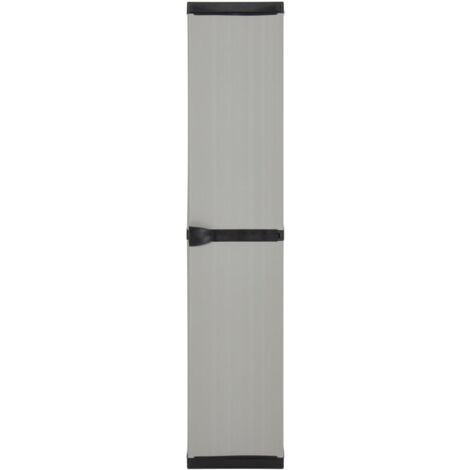 Garden Storage Cabinet with 3 Shelves Grey & Black 34x40x168 cm vidaXL