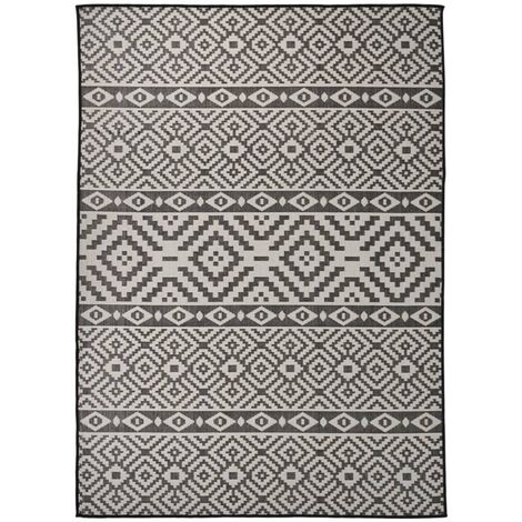 Outdoor Flatweave Rug 200x280 cm Black Stripes vidaXL (1/5)