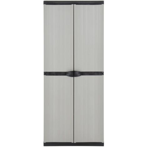 Garden Storage Cabinet with 3 Shelves Grey&Black 68x40x168 cm vidaXL