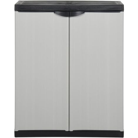 Garden Storage Cabinet with 1 Shelf Grey and Black 68x40x85 cm vidaXL