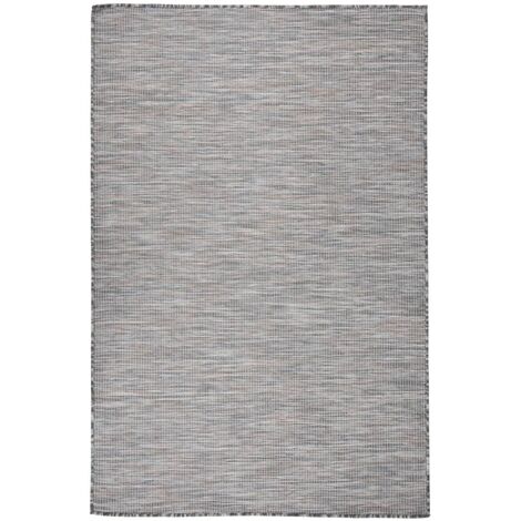 Outdoor Flatweave Rug 120x170 cm Brown and Blue vidaXL