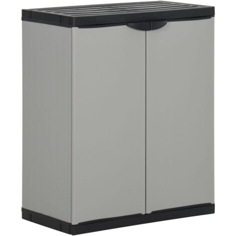 Garden Waste Cabinet Grey and Black 68x40x85 cm PP vidaXL