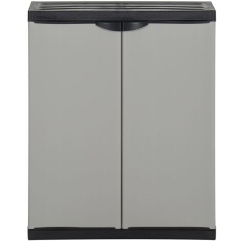 Garden Waste Cabinet Grey and Black 68x40x85 cm PP vidaXL