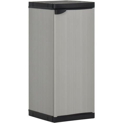 Garden Storage Cabinet with 1 Shelf Grey and Black 35x40x85 cm vidaXL
