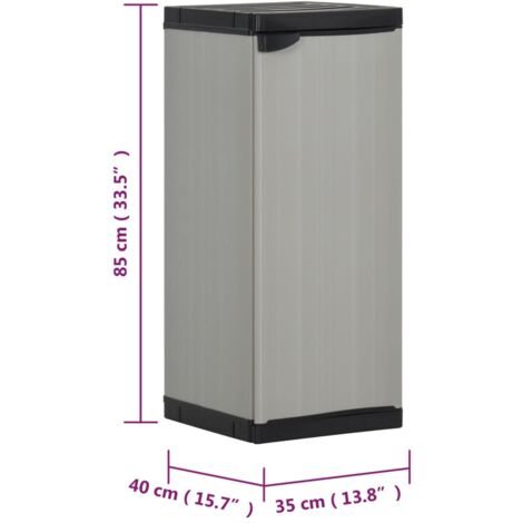 Garden Storage Cabinet with 1 Shelf Grey and Black 35x40x85 cm vidaXL