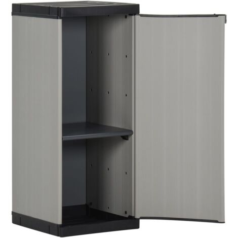 Garden Storage Cabinet with 1 Shelf Grey and Black 35x40x85 cm vidaXL