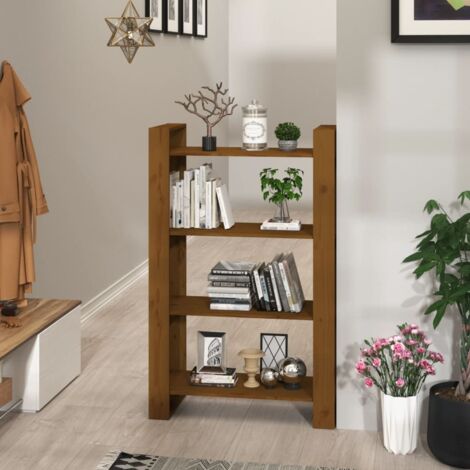 Book Cabinet/Room Divider Honey Brown 80x35x125 cm Solid Wood vidaXL