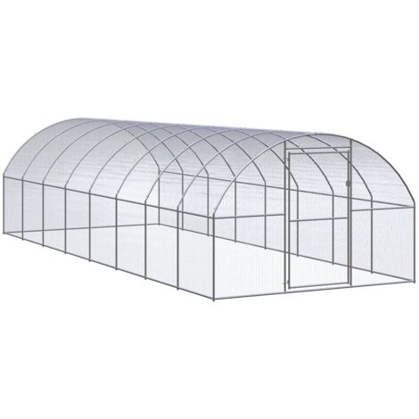 Outdoor Chicken Coop 3x8x2 m Galvanised Steel vidaXL