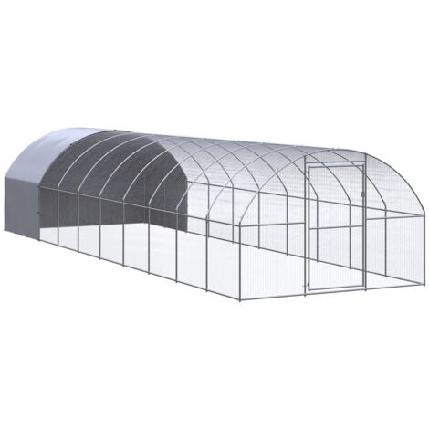 Outdoor Chicken Coop 3x10x2 m Galvanised Steel vidaXL