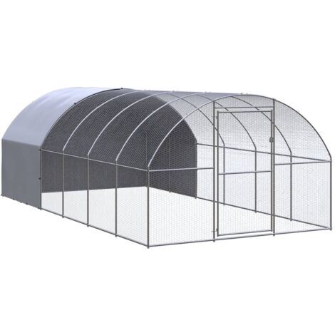 Outdoor Chicken Coop 3x6x2 m Galvanised Steel vidaXL