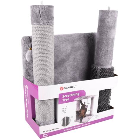 Cat Scratching Tree Una 35x35x48.5 cm Grey FLAMINGO