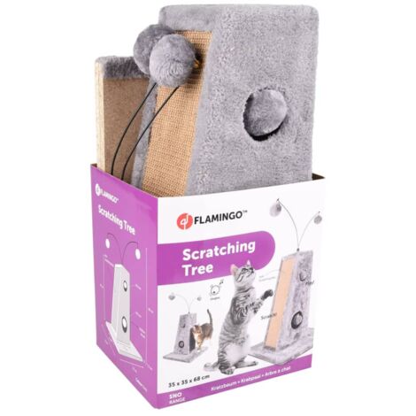 Cat Scratching Tree Lara 35x35x68 cm Grey FLAMINGO