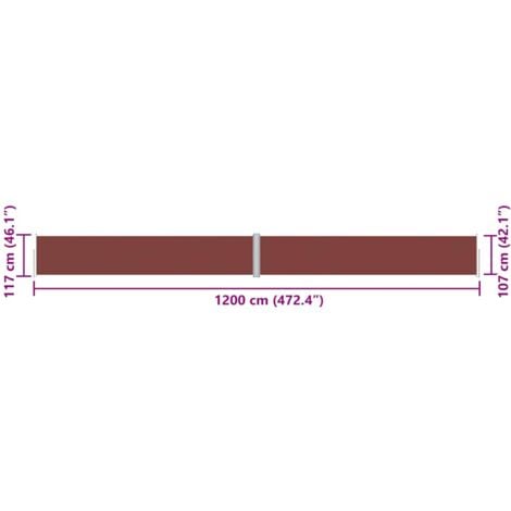 Retractable Side Awning Brown 117x1200 cm vidaXL