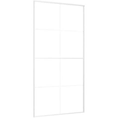 Sliding Door ESG Glass and Aluminium 102.5x205 cm White vidaXL