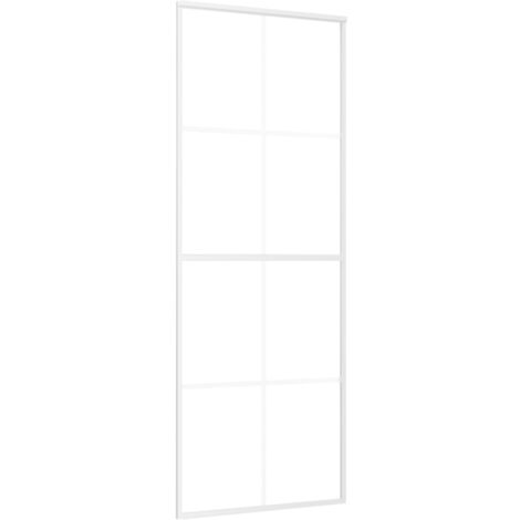 Sliding Door ESG Glass and Aluminium 76x205 cm White vidaXL