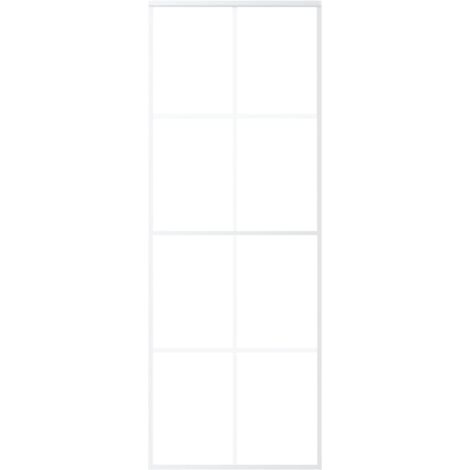Sliding Door ESG Glass and Aluminium 76x205 cm White vidaXL
