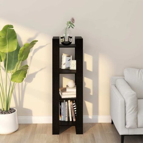 Book Cabinet/Room Divider Black 41x35x125 cm Solid Wood Pine vidaXL