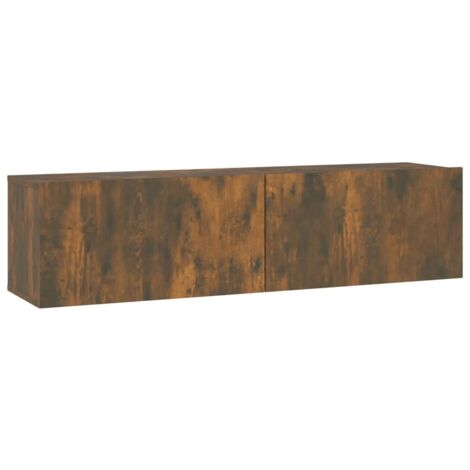 TV Wall Cabinet Smoked Oak 120x30x30 cm Engineered Wood vidaXL