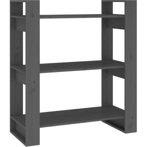 Book Cabinet/Room Divider Grey 80x35x91 cm Solid Wood Pine vidaXL