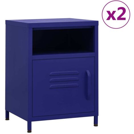 Nightstands 2 pcs Navy Blue 35x35x51 cm Steel vidaXL