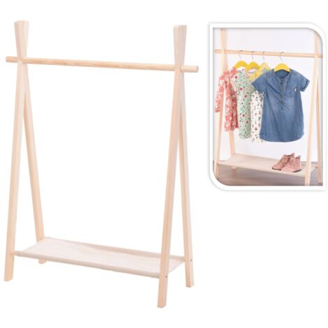 Children's Clothing Rack with 1 Tier Pinewood Storage solutions