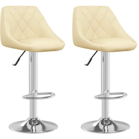 Bar Stools 2 pcs Cream Faux Leather vidaXL