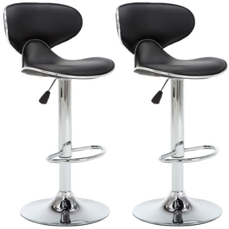 Bar Stools 2 pcs Black Faux Leather vidaXL