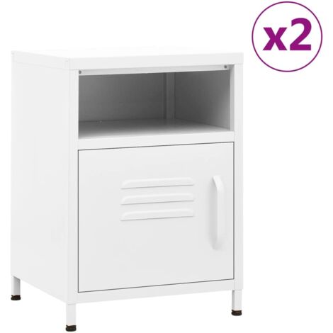 Nightstands 2 pcs White 35x35x51 cm Steel vidaXL