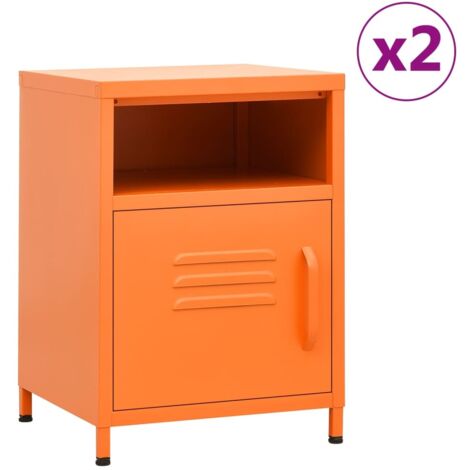 Nightstands 2 pcs Orange 35x35x51 cm Steel vidaXL