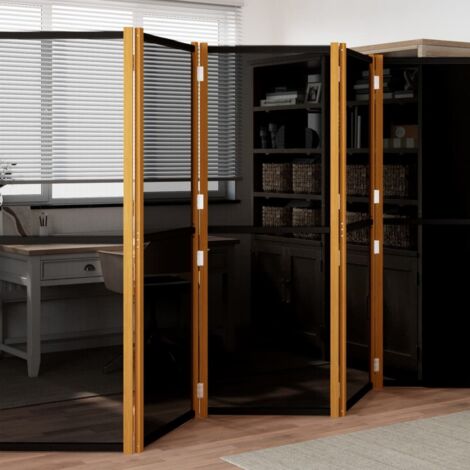 5-Panel Room Divider Black 350x180 cm vidaXL