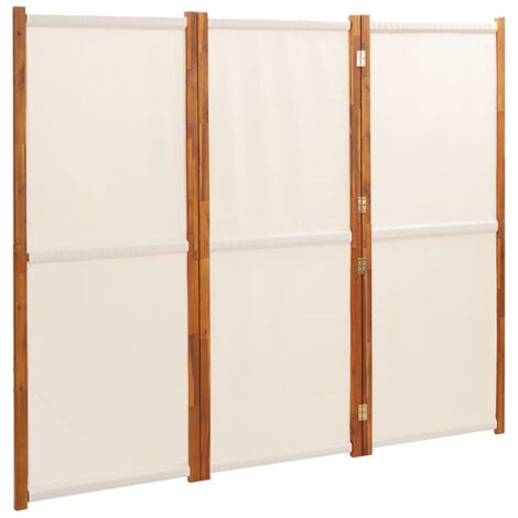 3-Panel Room Divider Cream White 210x180 cm vidaXL