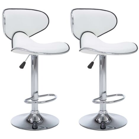 Bar Stools 2 pcs White Faux Leather vidaXL