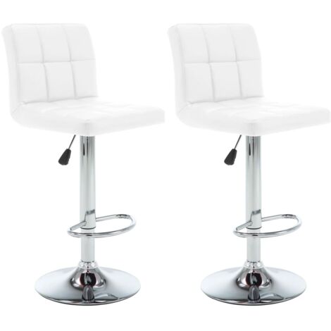 Bar Stools 2 pcs White Faux Leather vidaXL