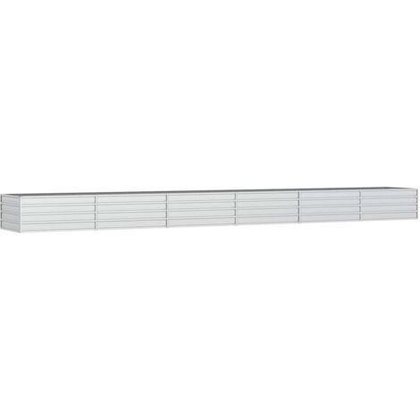 Garden Raised Bed 600x80x45 cm Galvanized Steel Silver vidaXL