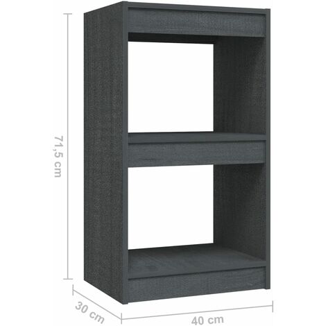 Book Cabinet Grey 40x30x71.5 cm Solid Pinewood vidaXL