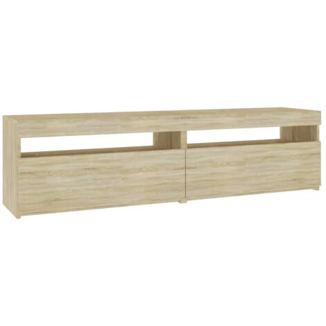 TV Cabinets 2 pcs with LED Lights Sonoma Oak 75x35x40 cm vidaXL