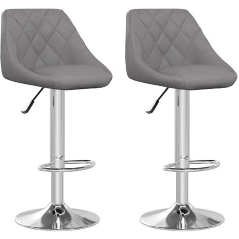 Bar Stools 2 pcs Grey Faux Leather vidaXL (1/5)