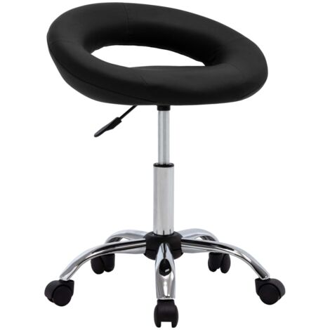 Rolling Work Chair Black Faux Leather vidaXL (1/5)