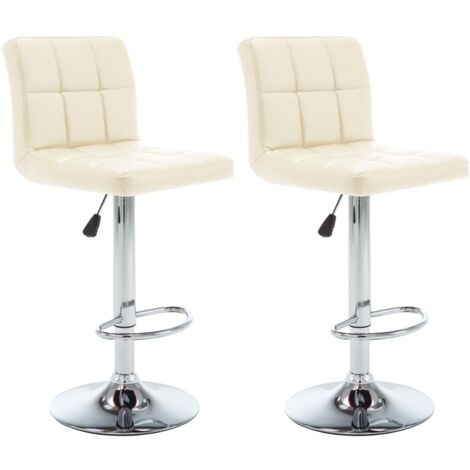 Bar Stools 2 pcs Cream Faux Leather vidaXL