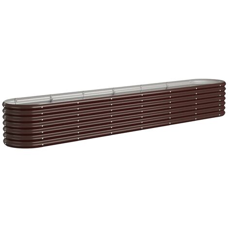 Garden Raised Bed Galvanised Steel 260x40x36 cm Brown vidaXL