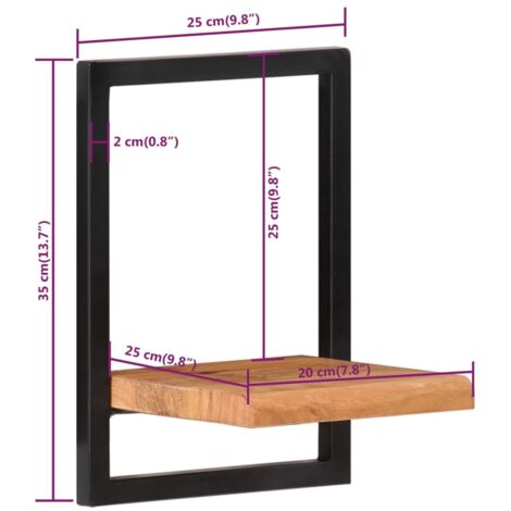 Wall Shelves 2 pcs 25x25x35 cm Solid Wood Acacia and Steel vidaXL